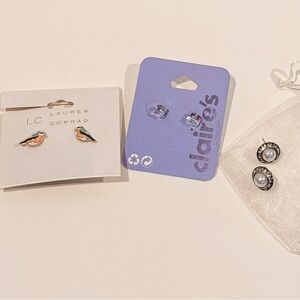 Three pairs of earrings, NWT